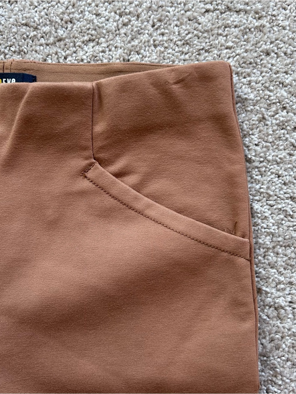 Maeve by Anthropologie Brown Back Slit Ponte Leggings Pants Seam Detail XXS - Picture 3 of 9